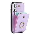 thumbnail image 5 of Compatible with Samsung Galaxy S22 Wallet Case, PU Leather Case with Card Holder, 360° Rotation Ring Kickstand, Shoulder Strap, Magnetic Snap Protective Case Designed for S22, Purple, 5 of 7