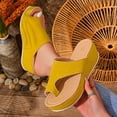 thumbnail image 5 of ibiyuan Leather Flip Flops for Women Thong Sandals for Women Non- Rubber Sole Indoor Slippers Flexible Orthofeet Shoes for Women, 5 of 8