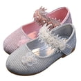 thumbnail image 4 of Cathalem Girls Sandals Wedding Party Open Toe Glitter High Heels,Silver 25, 4 of 5