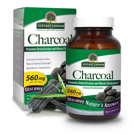 Nature’s Answer Activated Charcoal Capsules 560 mg, Vegan, Gluten-Free, 90 Count