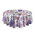 thumbnail image 5 of Purple Gothic Cat Crystal Pattern Round Tablecloth 60"x60",Wrinkle Wipeable Table Cloth for Kitchen Dining Room Picnic Patio Party, 5 of 6