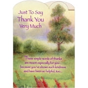 Designer Greetings Just to Say : Watercolor Evergreen Tree Die Cut Z-Fold Thank You Card