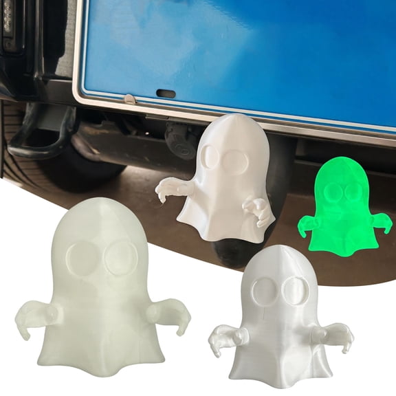 Dserhfy Halloween Mini Ghost Cover Cap for Trailer Coupling Glow-in-The-Dark Car Trailer Hitch Ball Cover for Towing Truck RV Accessories