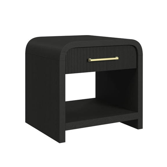 Picket House Furnishings Woodridge End Table with USB in Black with Grain
