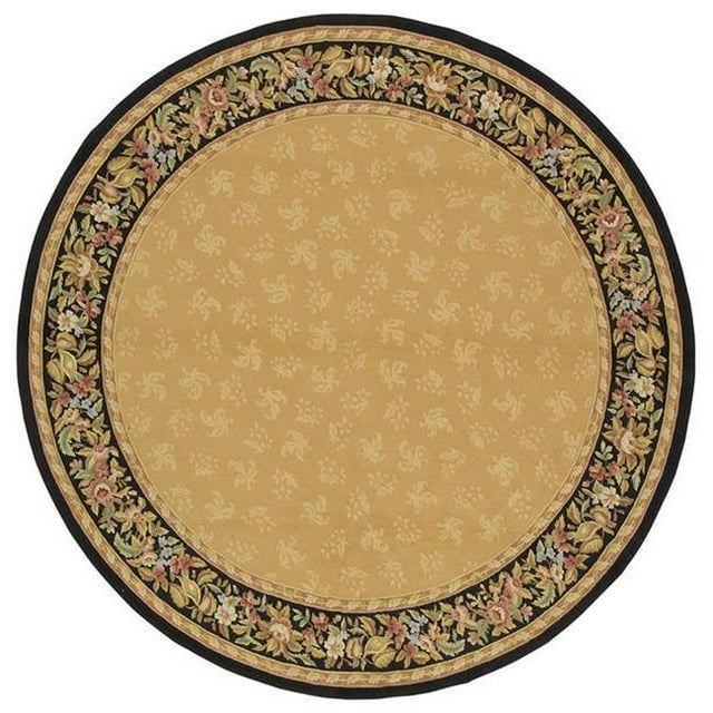 Due Process Stable Trading Aubusson Rennes Ivory & Ivory Round Area Rug, 14 x 14 ft.