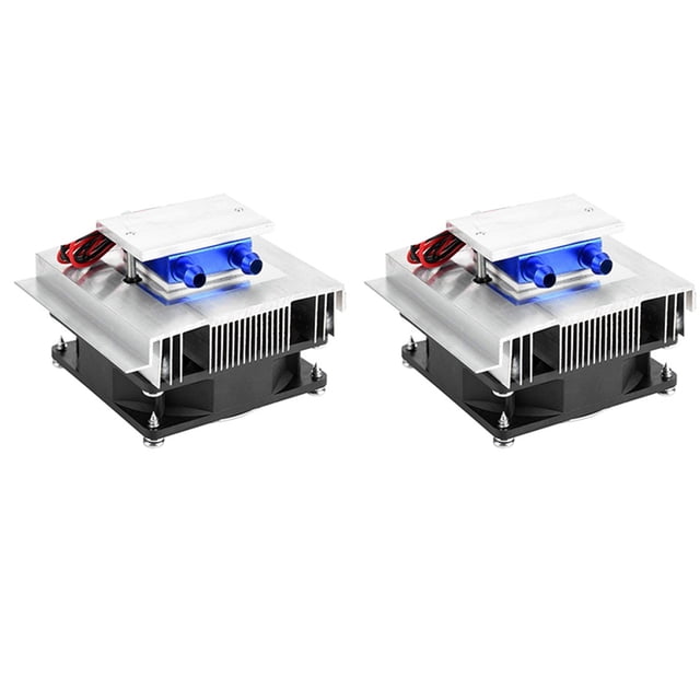2X Refroidisseur Thermoélectrique Système de Refroidissement Semi-Conducteur Système de Réfrigération Kit Radiateur Peltier Refroidisseur pour 15L d'Eau