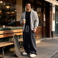 thumbnail image 5 of Evdexr Baggy Sweatpants Mens Wide Leg Drawstring Pants with Pockets Winter Fall Hiking Lounge Trousers Loose Fit Open Bottom Elastic Waist Sweat Pants 3XL, 5 of 9