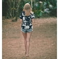 thumbnail image 5 of LA LEELA Women's Casual Beach Blouse Shirt TShirts Short Sleeve Button Up Dress Tops Tee Shirts Hawaiian Blouses for Women M Island, Black, 5 of 6