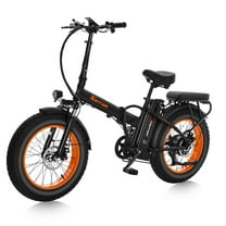 Fat Tire Folding Electric Bike, 48V & 624Wh Lithium Removable Battery, Peak 1100W Brushless Motor, Max Speed 28Mph, M5 Large LCD Display, Suspension, Step-Over/Thru Frame