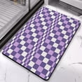 thumbnail image 5 of Sophisticated Checkered Grid Bathroom Rug (20x32in): Luxury Extra Soft & Absorbent Microfiber Bath Rugs, Non-Slip Bath Carpet for Bathroom Floors, 5 of 5