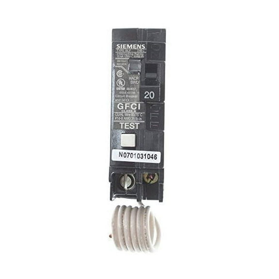 Siemens BF120 Ground-Fault Circuit Breaker, 1-Pole, 20-Amp, 120-Volt