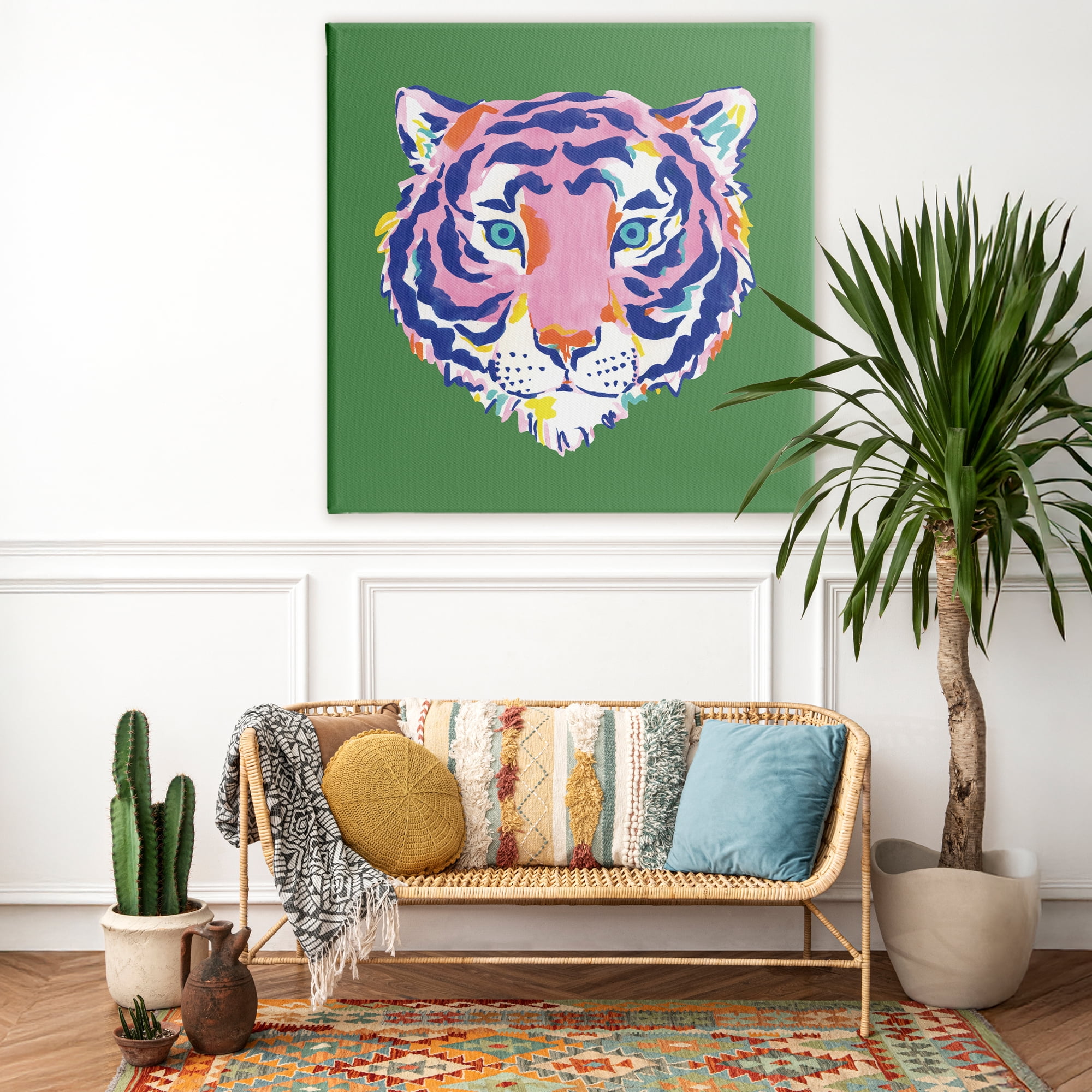 Stupell Industries Exotic Boho Tiger Face Canvas Wall Art, design by Karolina Sato