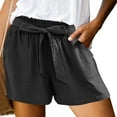 thumbnail image 2 of Daznico Women's Summer Shorts with Pockets - Bowknot Tie Waist Casual Shorts for Outdoor & Travel, Lightweight Design,for Size 2XL, 2 of 5