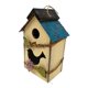 thumbnail image 3 of Casa colgante para pájaros al aire libre, nido de madera para pájaros, decoración de jardín campestre Amarillo, 3 of 9