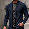 thumbnail image 2 of Babcutegg Mens Open Front Cardigan Sweater Shawl Collar Long Sleeve Lightweight Warm Knitted Sweaters Size 2XL, 2 of 8