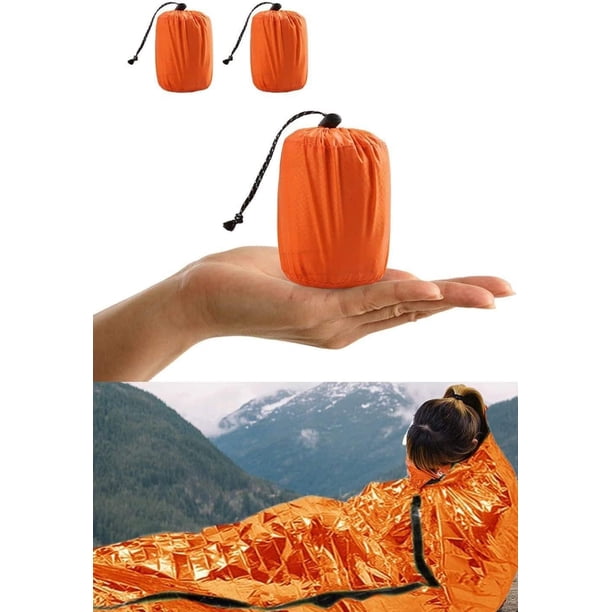 Saco de dormir de supervivencia, saco de dormir de emergencia, ligero, vivac de supervivencia, para acampar al aire libre y hacer senderismo.