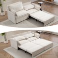 thumbnail image 6 of 73.6" White Convertible Sleeper Sofa Bed for Living Room, 3-in-1 Sectional Couch with Storage & USB-C Charging, Soft Corduroy Fabric, Apartment Furniture, 6 of 9