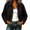 Black-03, variant on Women's Retro Faux Suede Short Work Jacket, Collared Drop-Shoulder Zipper Casual Jacket, Loose Fit Short Commuter Top