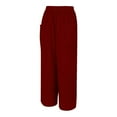 thumbnail image 6 of ManxiVoo Breathable High Stretch Waist Wide Leg Harem Pants for Women Casual Comfortable Baggy Style Lounge Wear Trousers S Size Wine, 6 of 9