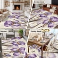thumbnail image 5 of Purple Iris Area Rugs 8'x10', Washable Small Throw Rugs for Living Room Patio, Spring Vintage Butterfly Leaves Flowers Beige Indoor Outdoor Rug Non-Slip Low Pile Carpet Runner Reversible Floor Mats, 5 of 8
