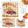thumbnail image 3 of 4 Pcs Shower Curtain Sets, Autumn Pumpkin Thanksgiving Waterproof Bathroom Sets with Non-Slip Rugs, Toilet Lid Cover and Bath Mat, 12 Hooks, Accessories Modern Home Bathroom Decor 72" X 72", 3 of 6