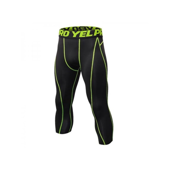 Topumt Men's Compression Capris Gym Sports Tights Running Basketball 3/4 Pants Tight fit
