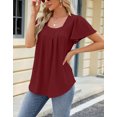thumbnail image 4 of Womens Tops for Summer Ruffle Sleeve Tunic Blouse Pleated Flowy Dressy Casual Shirts Shermie, 4 of 6