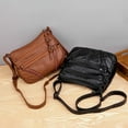 thumbnail image 6 of Women's Vintage Washed Leather Crossbody Bag, Multi-Compartment Phone Purse for Daily Use, 6 of 7