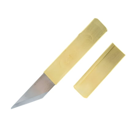 Kiridashi Craft Pocket Knife Japanese Blade Brass Handle with Sheath