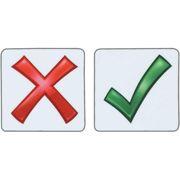 StoreSMART Red"X" and Green Checkmark Magnet 60 Pack- 1 1/4" Square - CHECKX125VP60