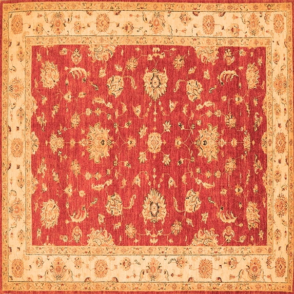Ahgly Company Indoor Square Persian Orange Traditional Area Rugs, 6' Square