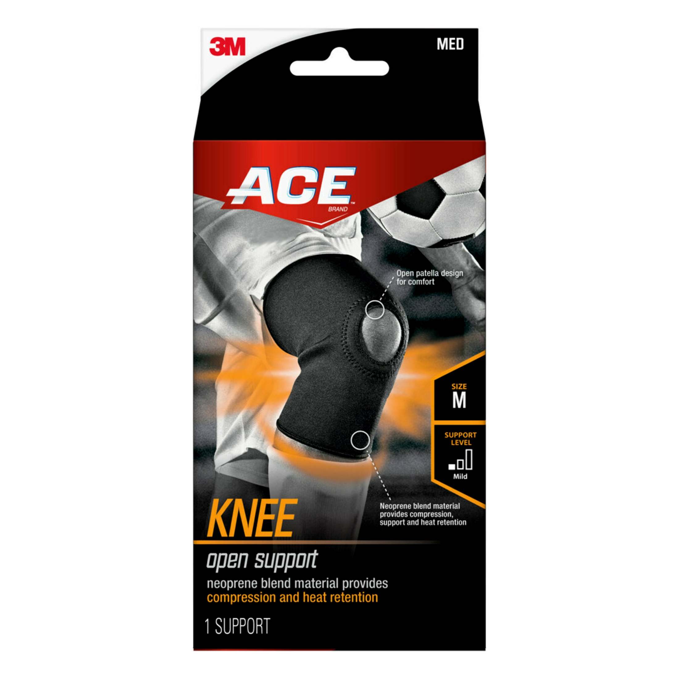 ACE Brand Neoprene Open Knee Support, Heat Retention, 1 Support
