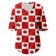 thumbnail image 4 of Tops de tallas grandes para el Día de Canadá: cuello redondo, diseño texturizado, verano, para combinar con vaqueros, fácil cuidado., 4 of 5