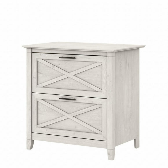 Classeur latéral à 2 tiroirs Key West de Bush Furniture en chêne blanc lin