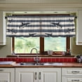 thumbnail image 3 of Yayeee Kitchen Curtains Tier Set of 2 Light Filtering 57"x24" Over Sink Window Panels, Dark Sharks, 3 of 7