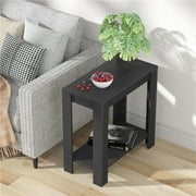 Wisfor 2-Tier End Table MDF Sturdy Side Table Nightstand for Living Room Bedroom, 23.6x11.8x23.8inch