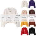 thumbnail image 4 of TGSLY Fall Button Down Sweater for Women Warm Soft Crew Neck Long Sleeve Chunky Knit Cropped Cardigan Loose Casual Solid Color Coat with Pockets L, 4 of 8