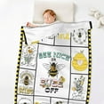 thumbnail image 6 of Bee Throw Blanket, 50" x 40" Flannel Cute Bees Themed Printed Stuffed Animal Plush White Blankets, Soft Nap Throw Blanket for Home Boys Girls Women Bee Lovers Gifts, 6 of 6