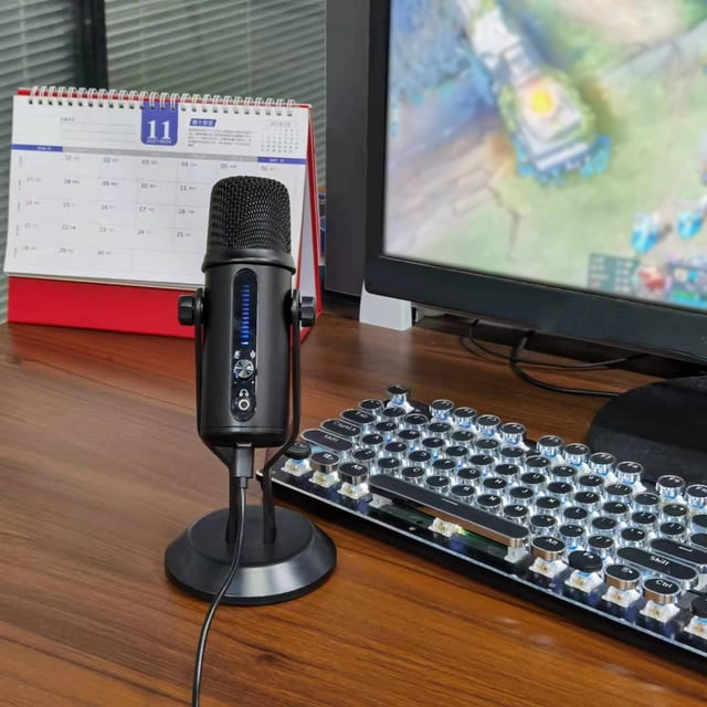 Micrófono USB inalámbrico Baoblaze universal Plug Reducción de ruido LED