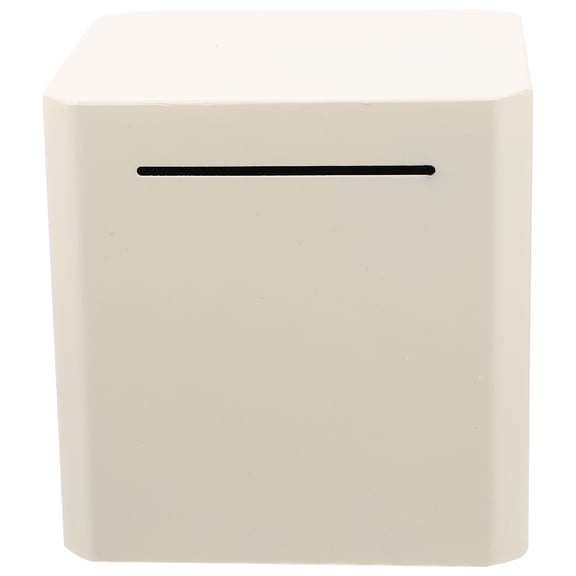 RENACLIPY White Metal Money Bank for Adults, Secure Unopenable Savings Jar for and Cash Storage