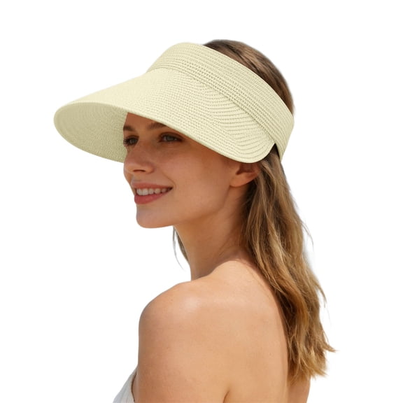 Womens Sun Hat Men'S and Women'S Hand Woven Straw Hats, Large Brimmed Sun Hats, Summer Western Cowboy Hats, Outdoor Beach Sun Hats
