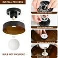 thumbnail image 6 of Mid-Century Modern Semi Flush Mount Ceiling Light, Kitchen Ceiling Light Fixture with Glass Shade,Vintage Close to Ceiling Lamp for Entryway Hallway Bathroom, 6 of 10