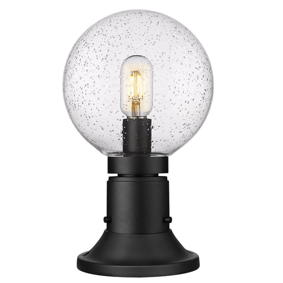 599PHM-553PM-BK-Z-Lite-Laurent - 1 Light Outdoor Pier Mount Light with Round Base In Modern Style-13.5 Inches Tall and 8 Inches Wide