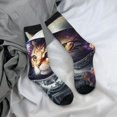 thumbnail image 5 of Haiem Astronaut Cat Pattern Crew Socks – Soft & Durable Moisture-wicking Socks, Stay-Up Fit for Business, Work, and Casual Wear Size 5-11, 5 of 6