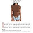thumbnail image 6 of Women T Shirt Round Neck Slim Fit Pure Color Fashionable Lady Short Sleeve Top for Travel Shopping Work Khaki L, 6 of 7