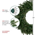 thumbnail image 5 of Northlight Pre-Lit Grande Spruce Artificial Christmas Wreath 36-Inch Clear Lights - 36", 5 of 6