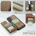 thumbnail image 5 of Dteck for Samsung Galaxy A16 5G Wallet Case with Card Holder & Wrist Strap, RFID Blocking Credit Slots Kickstand Shockproof Phone Cover for Women Men,Brown, 5 of 8