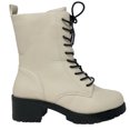 thumbnail image 2 of New Women's Lug Sole Platform Combat Ankle Bootie Lace up Side Zipper Bootie, 2 of 5
