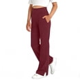thumbnail image 5 of ATOGUTA Girl Yoga Pants Baggy Sweatpants Lightweight Straight Leg Athletic Pants with Pockets Size 6-15, Watermelon Red, 5 of 6