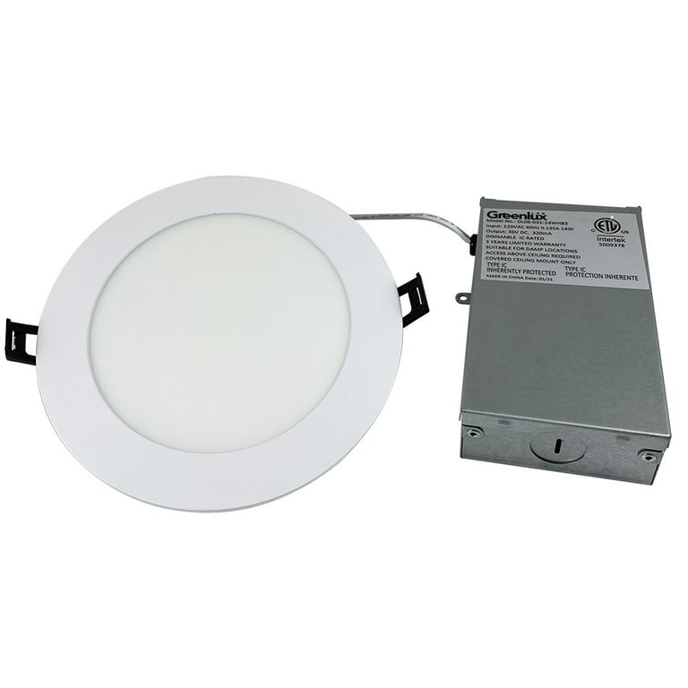 6in LED Low Profile Downlight 3K/4K/5K Selectable CCT Dimmable - 100W  Replacement 